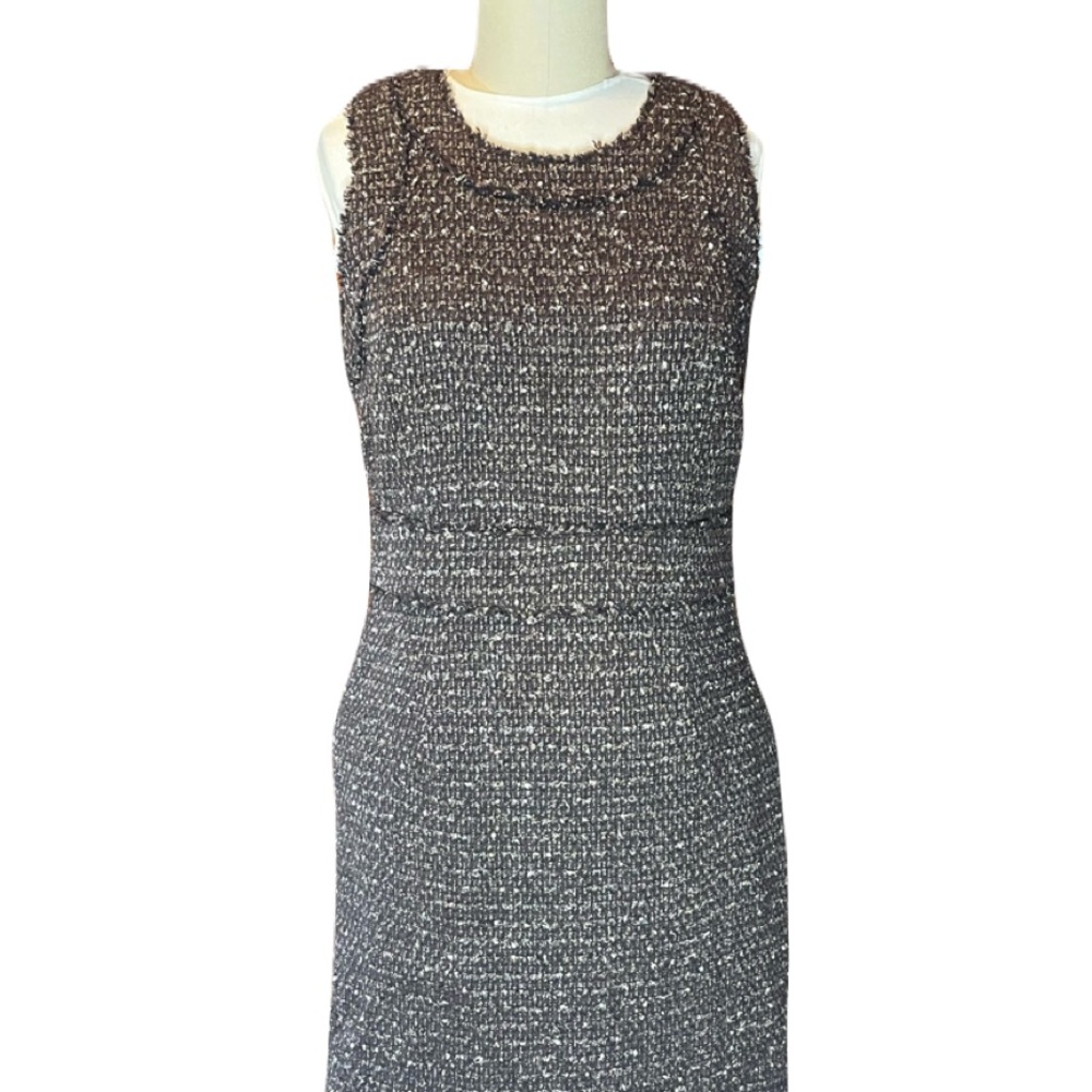 Michael Kors Elegant brown and White Tweed Dress